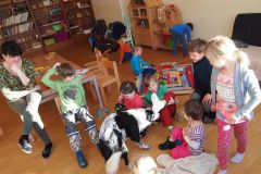 2016-01-08 ŠD - relaxace se psem, stavění ze sněhu